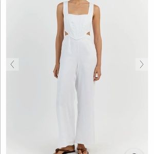 DISSH Joey White Linen Corset Jumpsuit